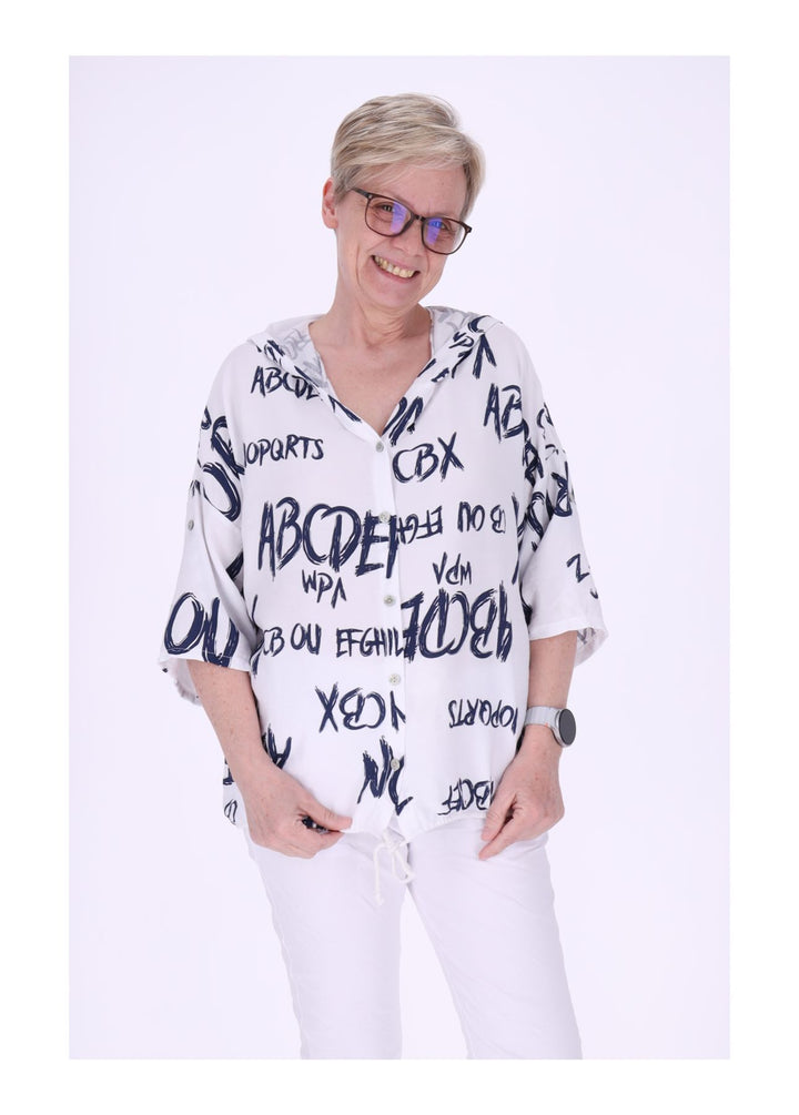 Splash of Color Bluse mit Kapuze