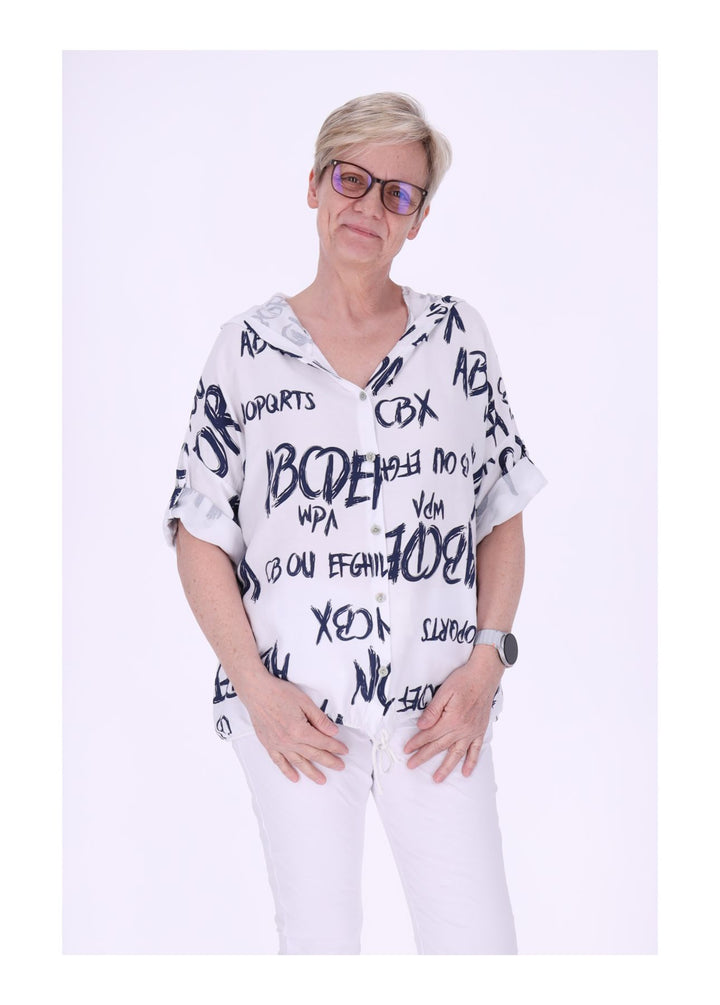 Splash of Color Bluse mit Kapuze
