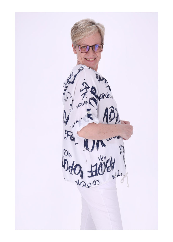 Splash of Color Bluse mit Kapuze