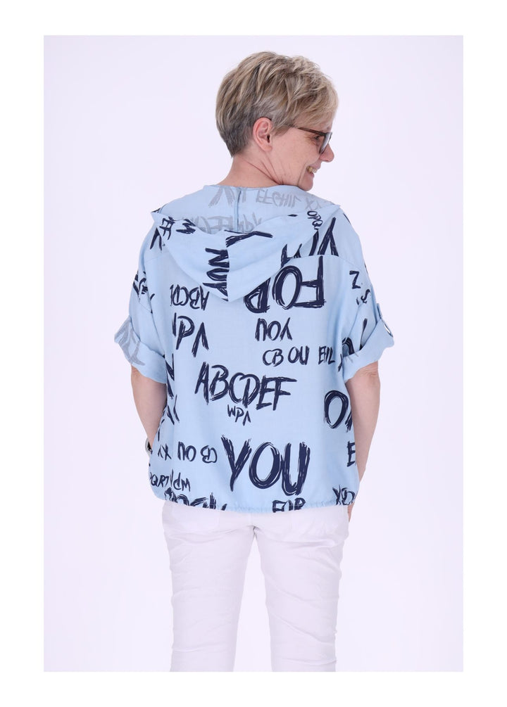 Splash of Color Bluse mit Kapuze