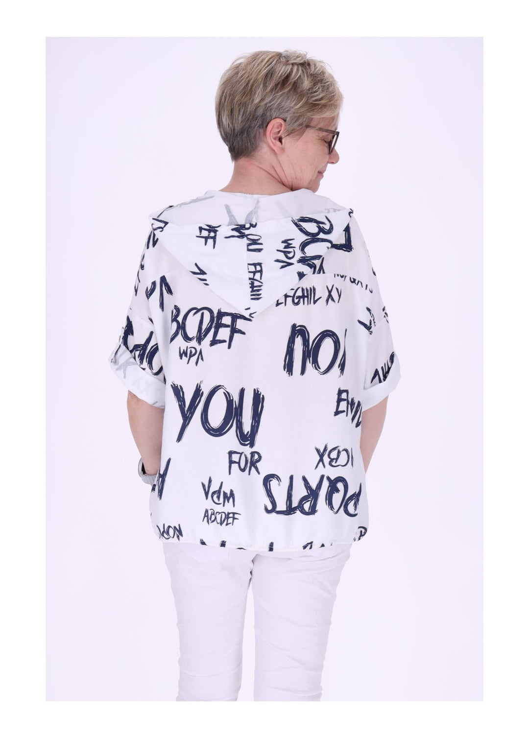 Splash of Color Bluse mit Kapuze
