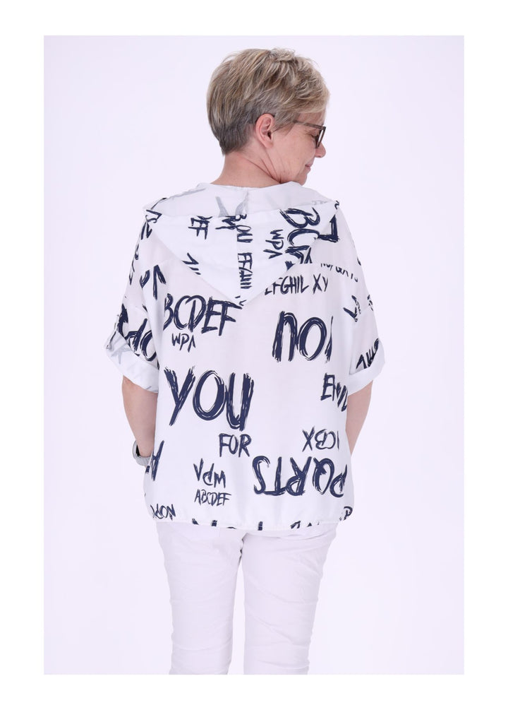 Splash of Color Bluse mit Kapuze