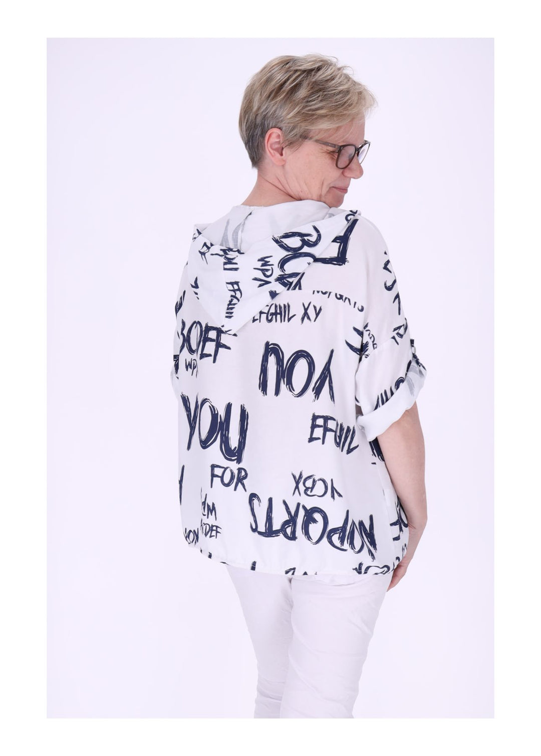 Splash of Color Bluse mit Kapuze