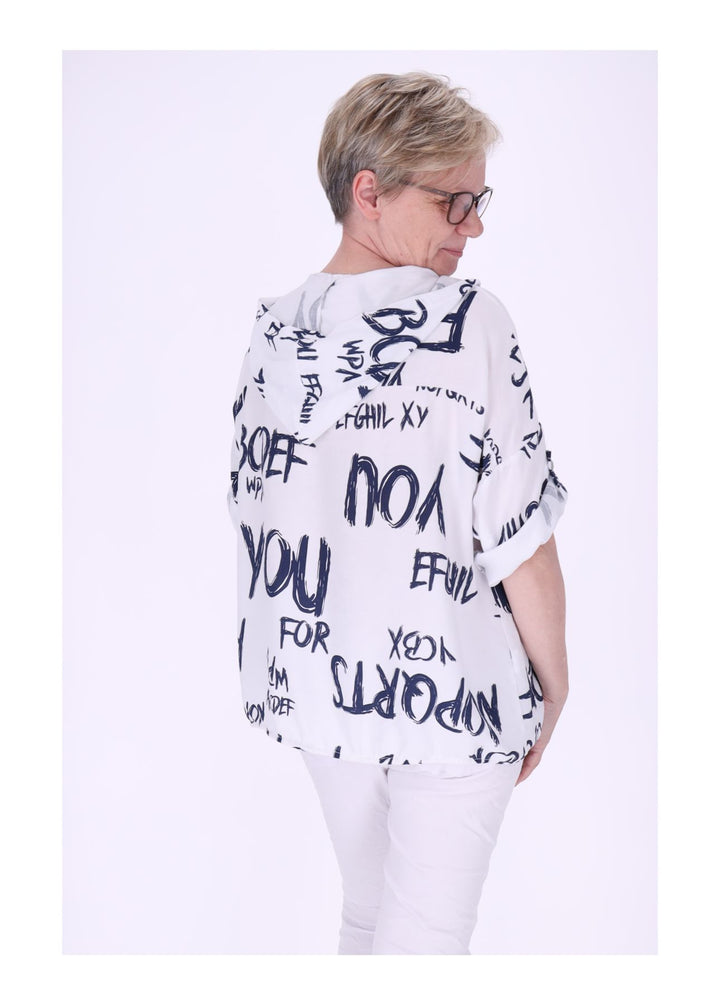 Splash of Color Bluse mit Kapuze
