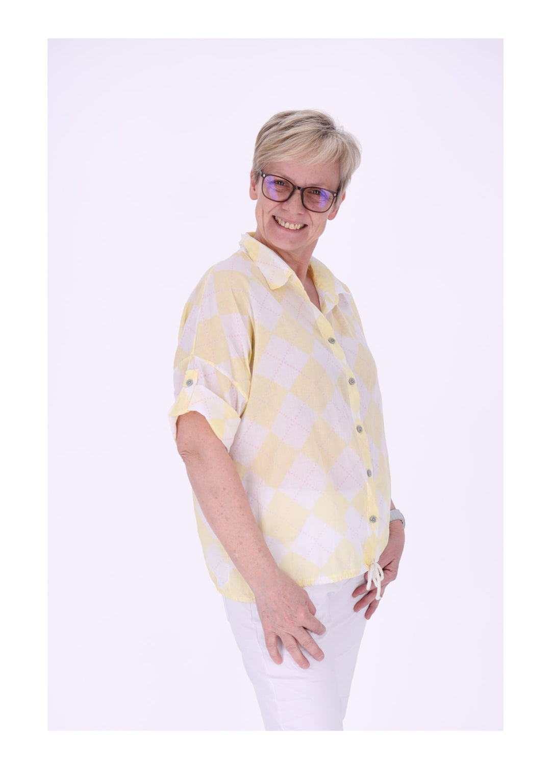 Splash of Color Bluse Damen Baumwolle