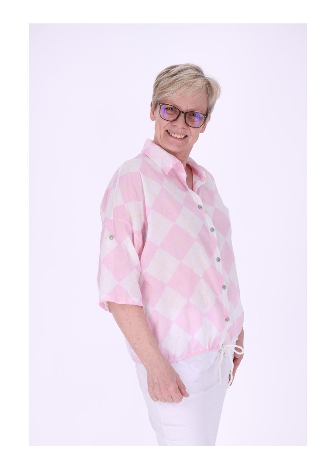 Splash of Color Bluse Damen Baumwolle