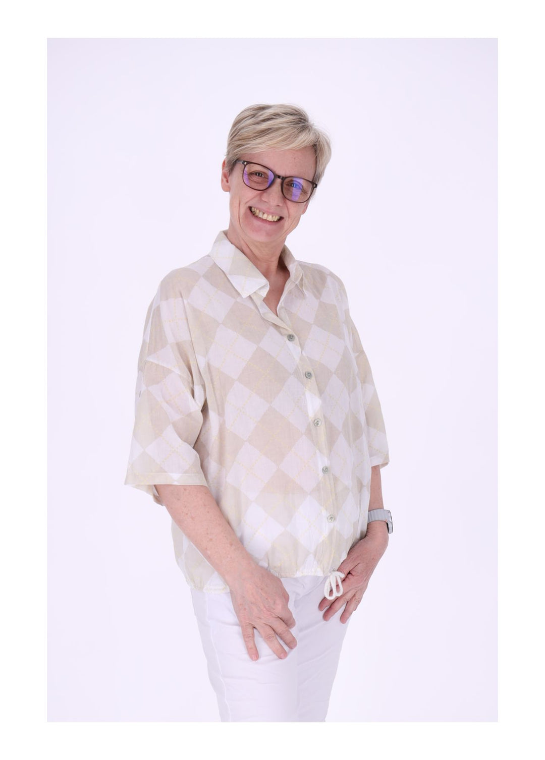 Splash of Color Bluse Damen Baumwolle