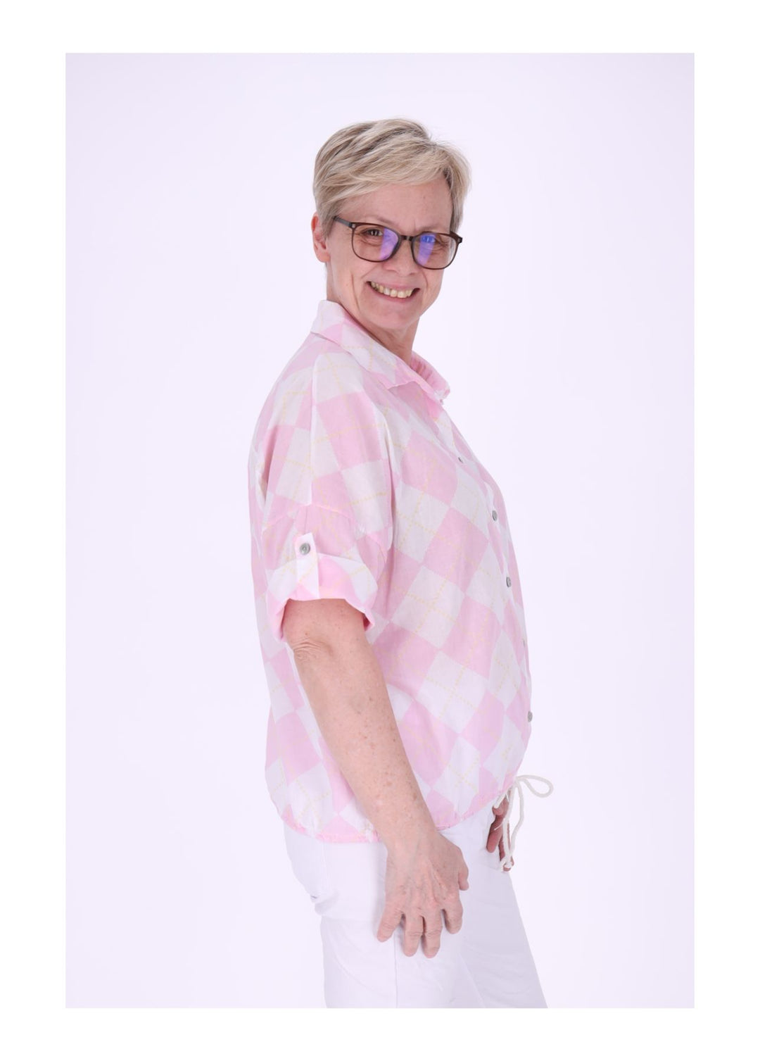Splash of Color Bluse Damen Baumwolle
