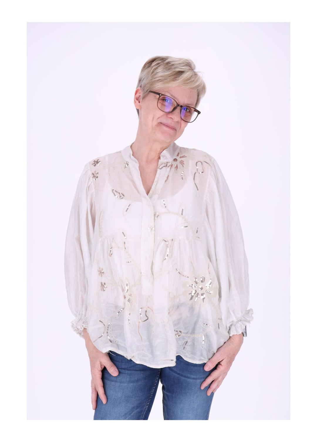 Sierra Blusenshirt Damen Pailetten