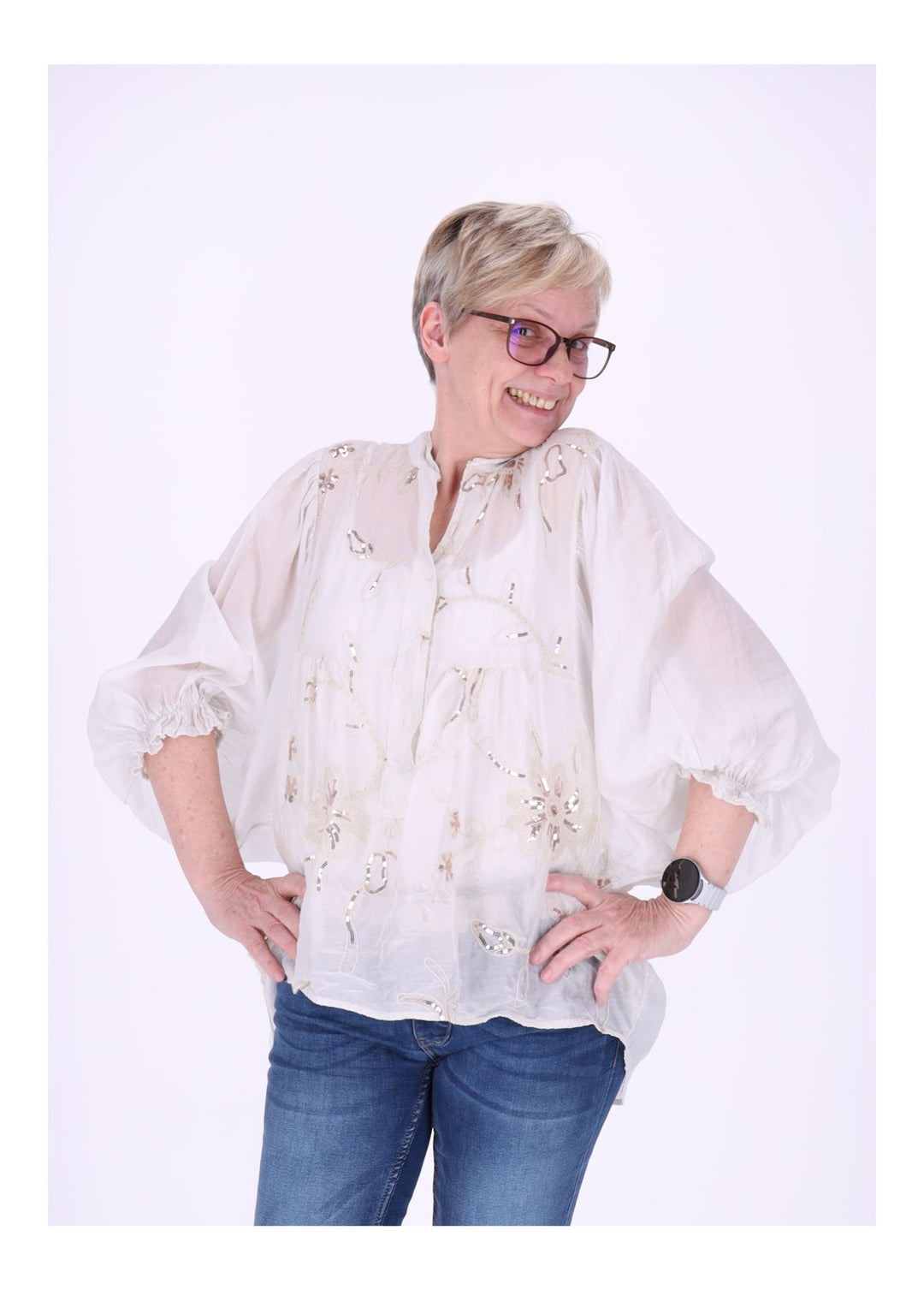 Sierra Blusenshirt Damen Pailetten