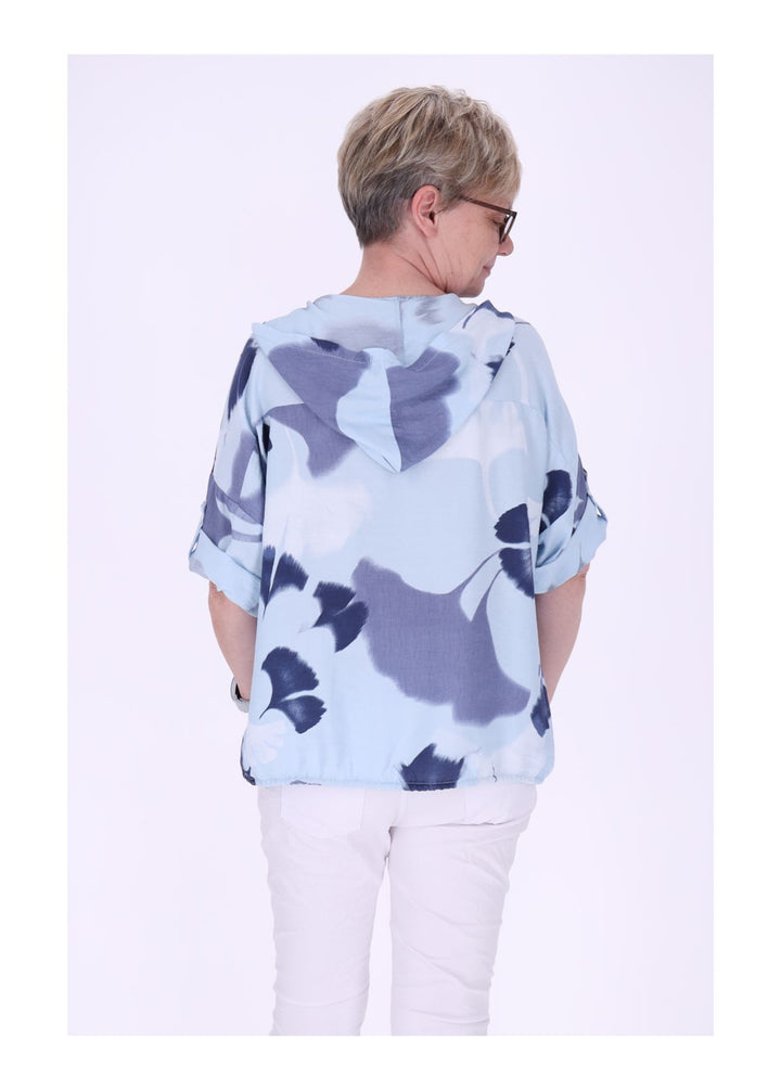 Splash of Color Bluse mit Kapuze Ginko