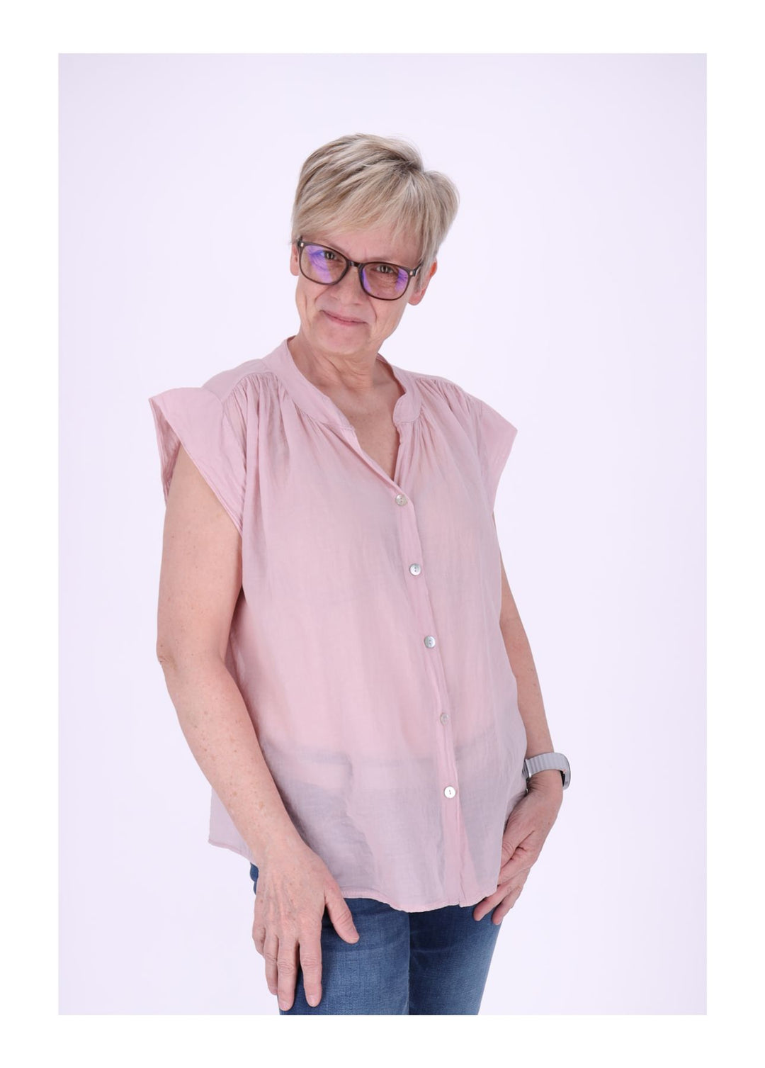 Splash of Color Bluse Damen Baumwolle