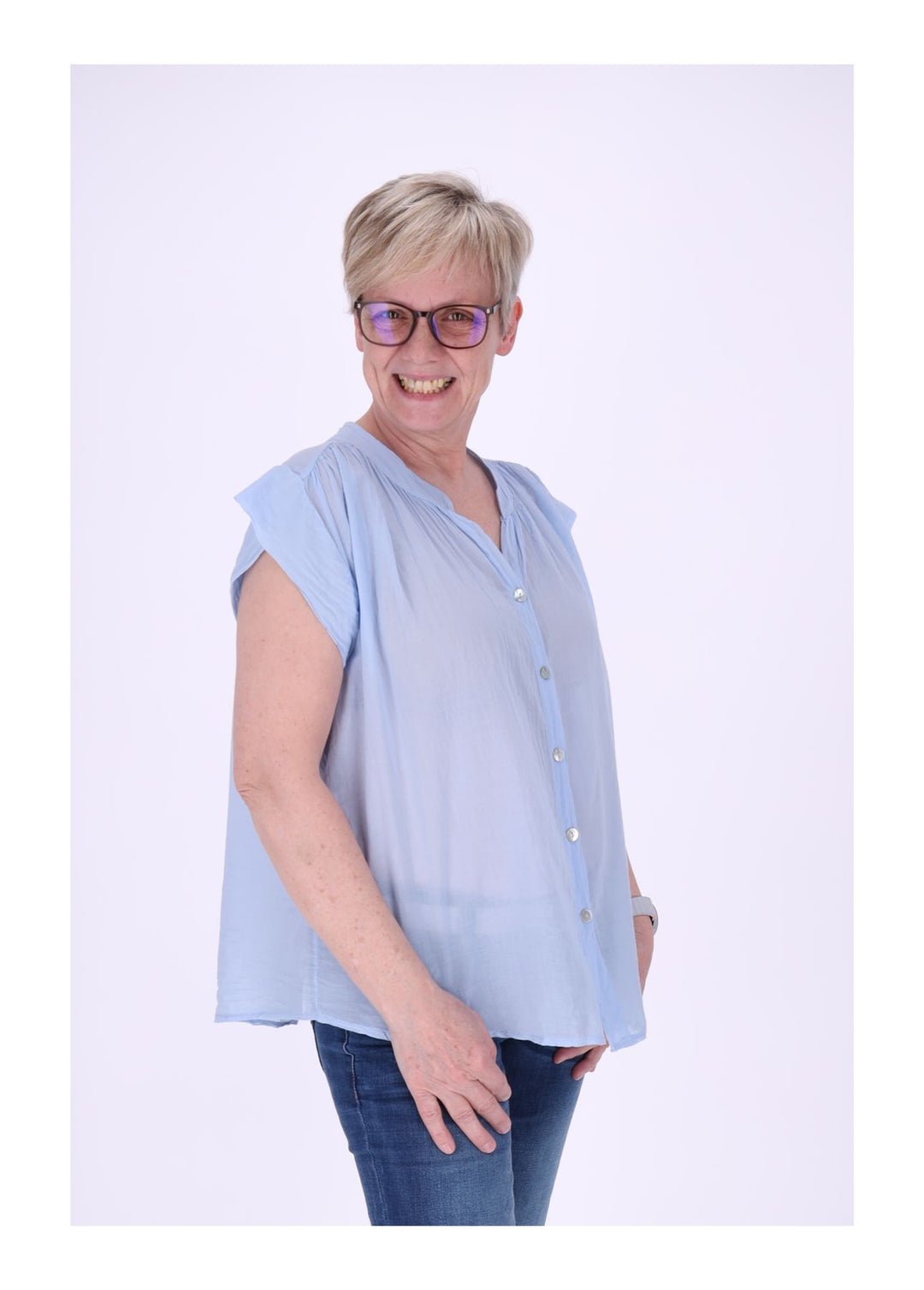 Splash of Color Bluse Damen Baumwolle