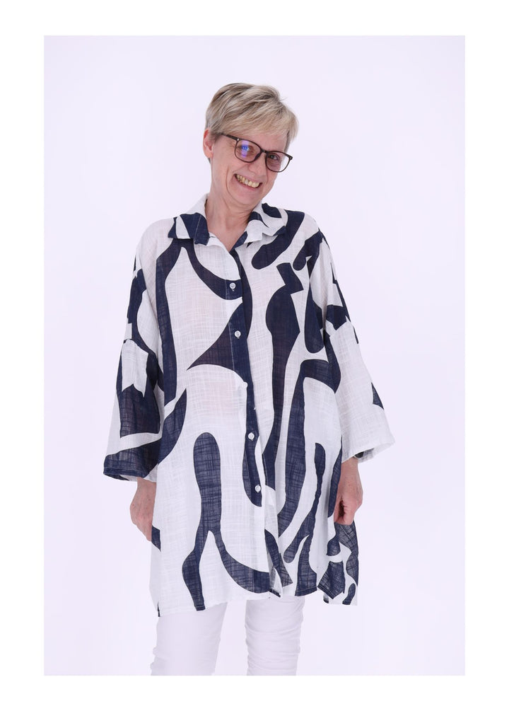 Splash of Color Longbluse Krempelarm