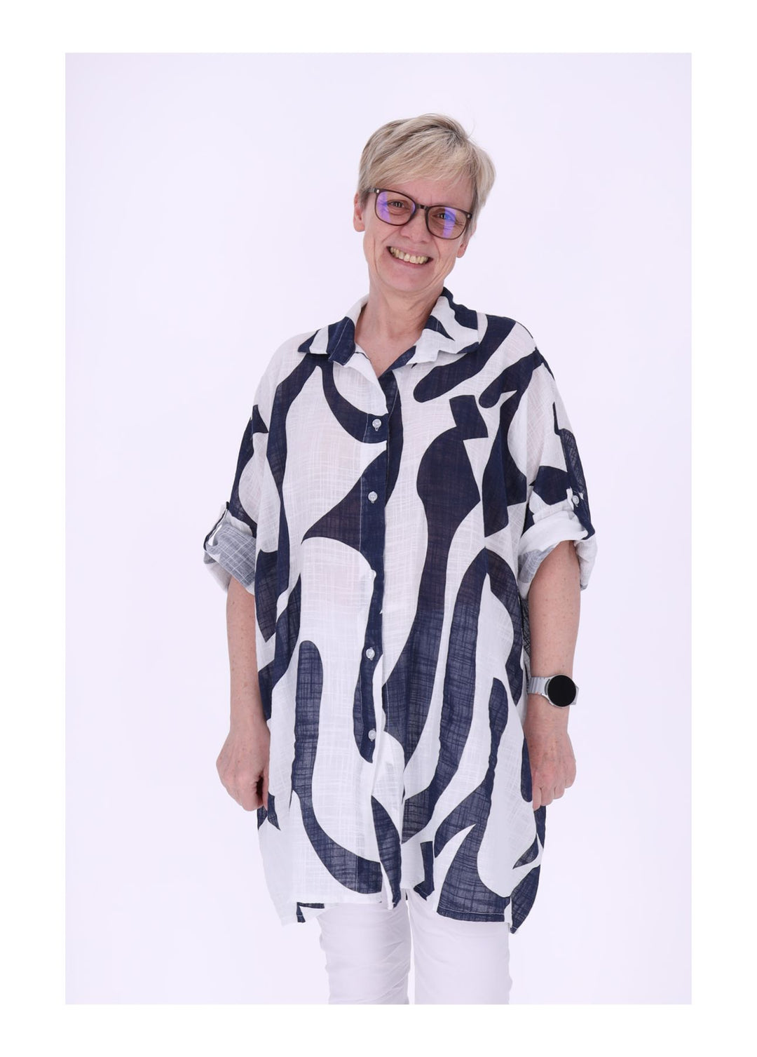 Splash of Color Longbluse Krempelarm