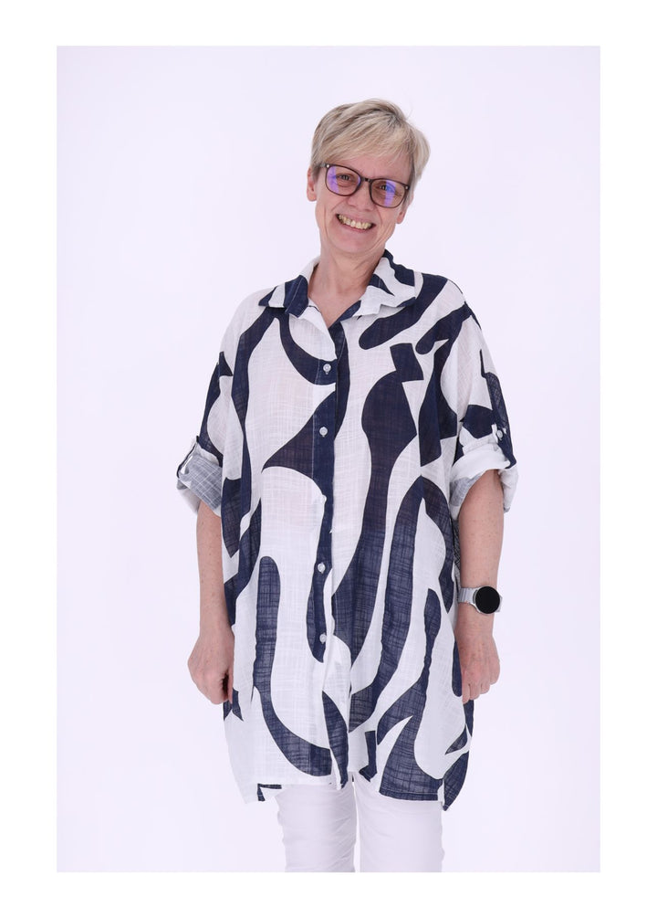 Splash of Color Longbluse Krempelarm