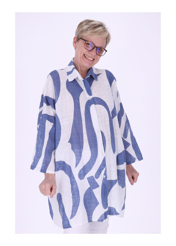 Splash of Color Longbluse Krempelarm