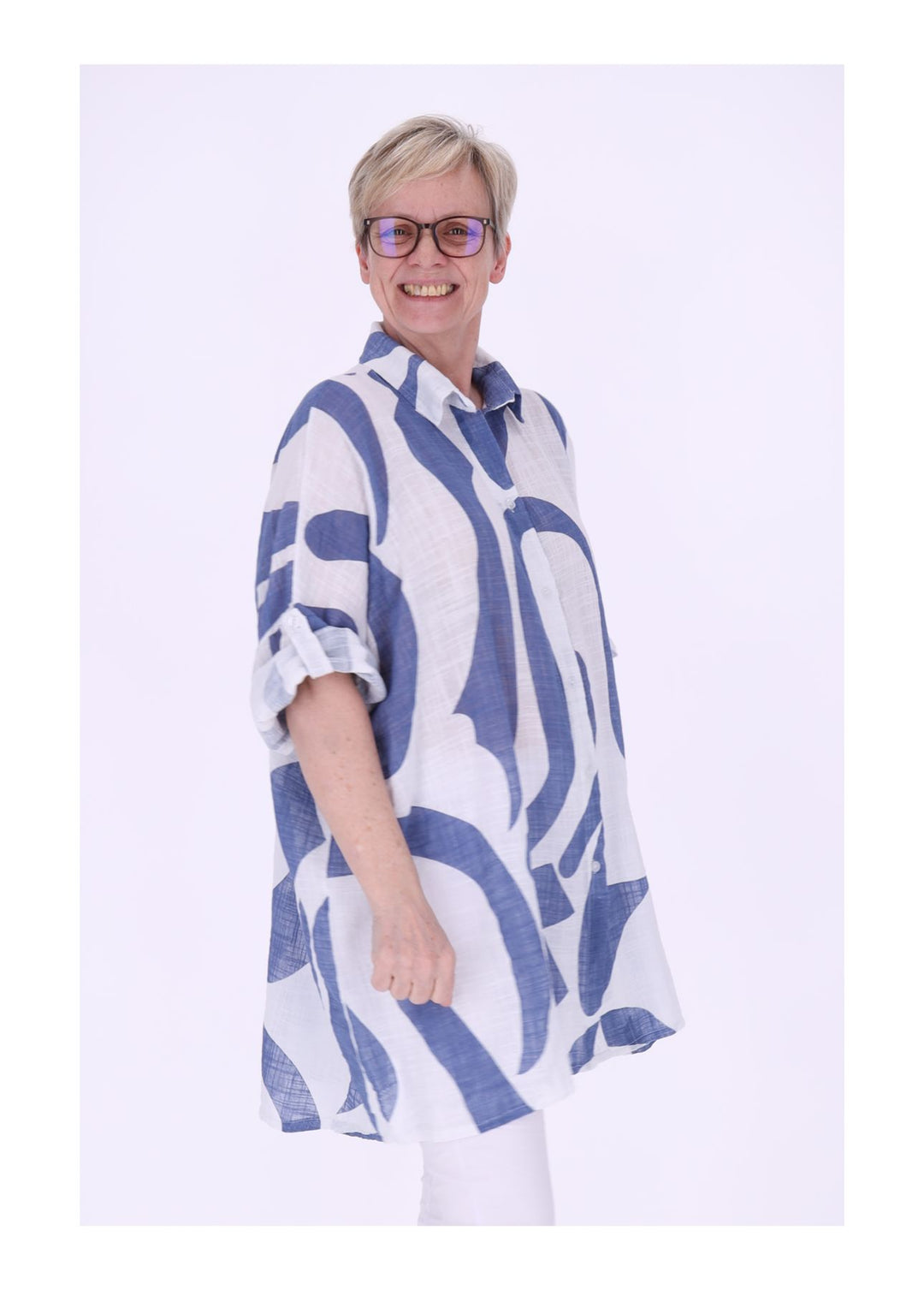 Splash of Color Longbluse Krempelarm