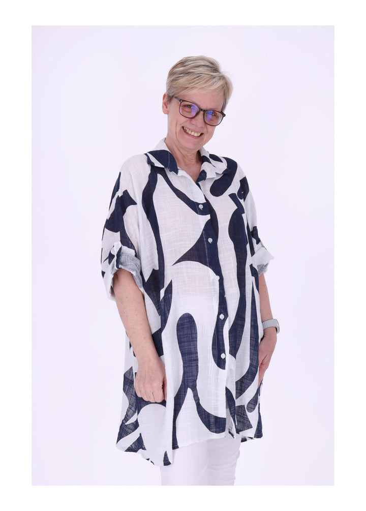Splash of Color Longbluse Krempelarm