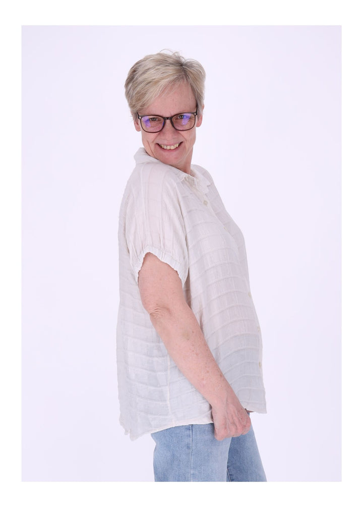 Splash of Color Bluse Damen Kurzarm