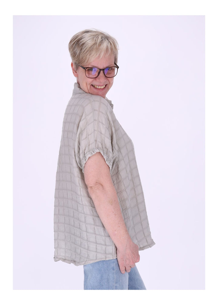 Splash of Color Bluse Damen Kurzarm