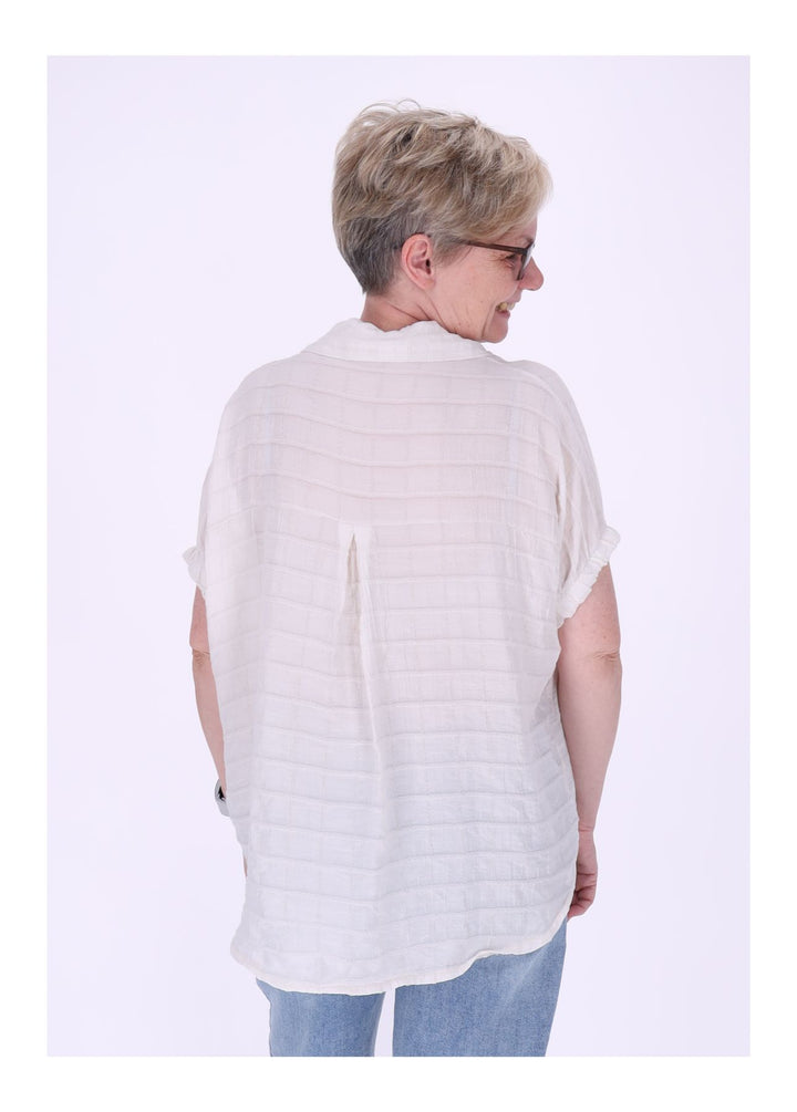 Splash of Color Bluse Damen Kurzarm