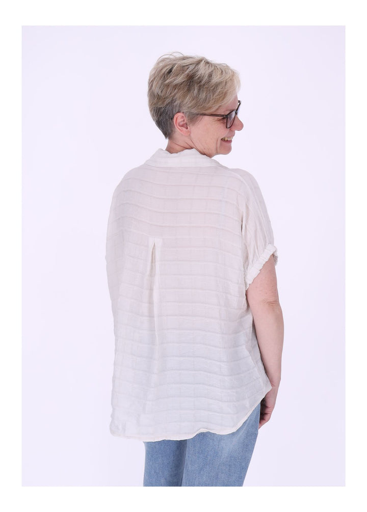 Splash of Color Bluse Damen Kurzarm