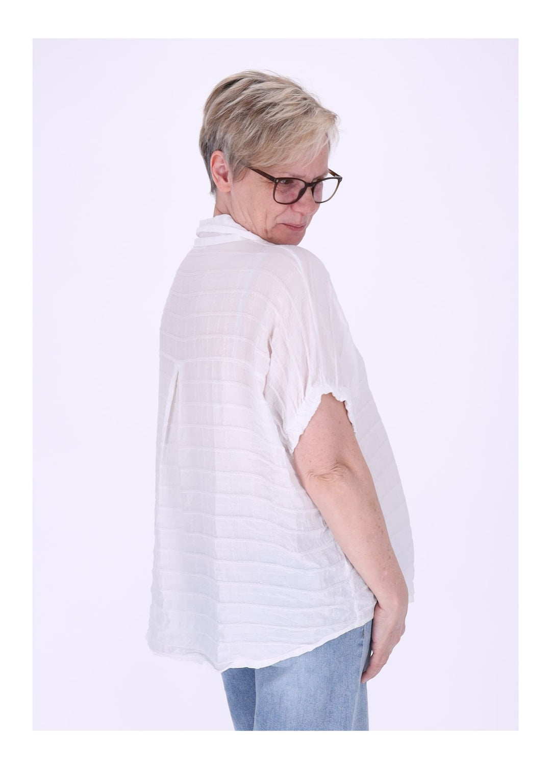 Splash of Color Bluse Damen Kurzarm