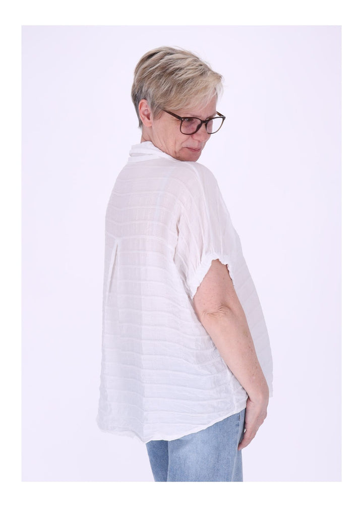 Splash of Color Bluse Damen Kurzarm