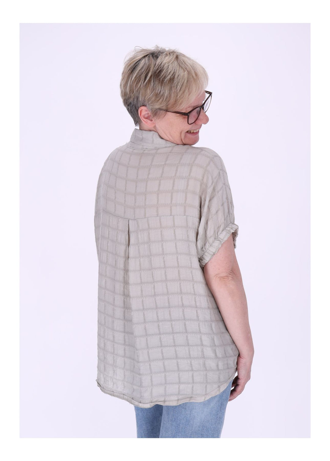 Splash of Color Bluse Damen Kurzarm