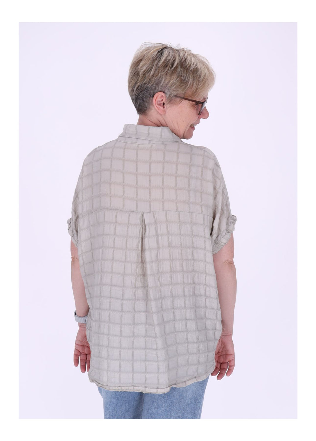 Splash of Color Bluse Damen Kurzarm