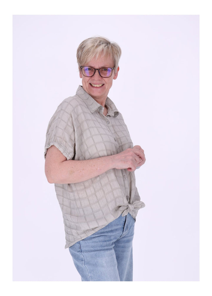 Splash of Color Bluse Damen Kurzarm