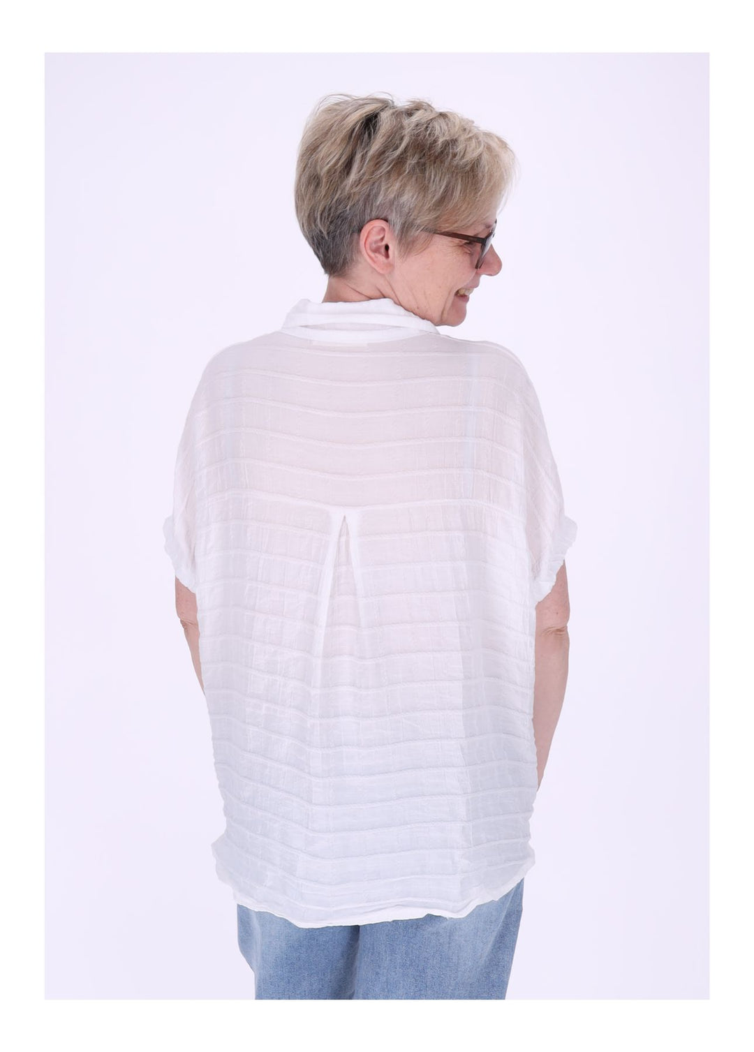 Splash of Color Bluse Damen Kurzarm