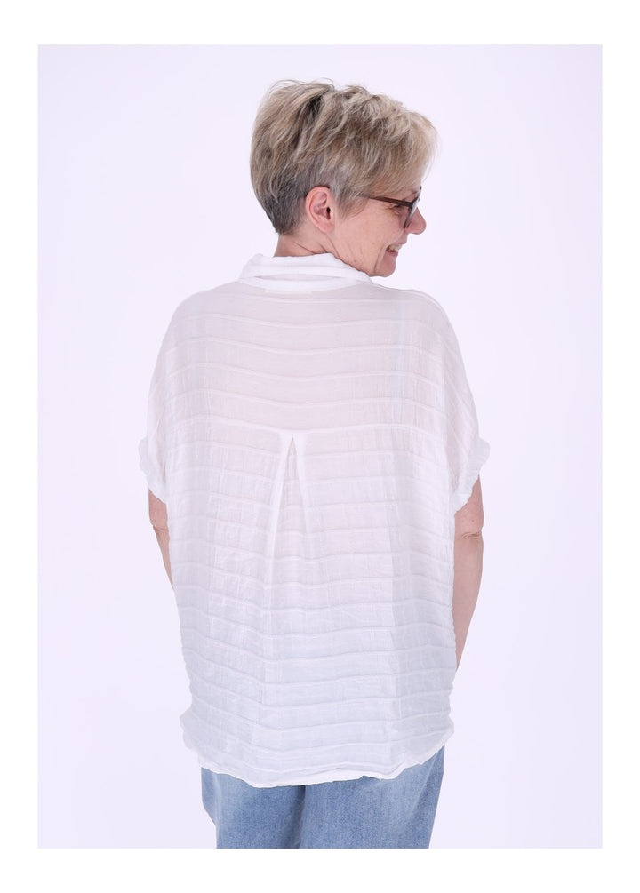 Splash of Color Bluse Damen Kurzarm