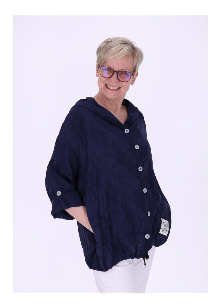 Splash of Color Bluse mit Kapuze