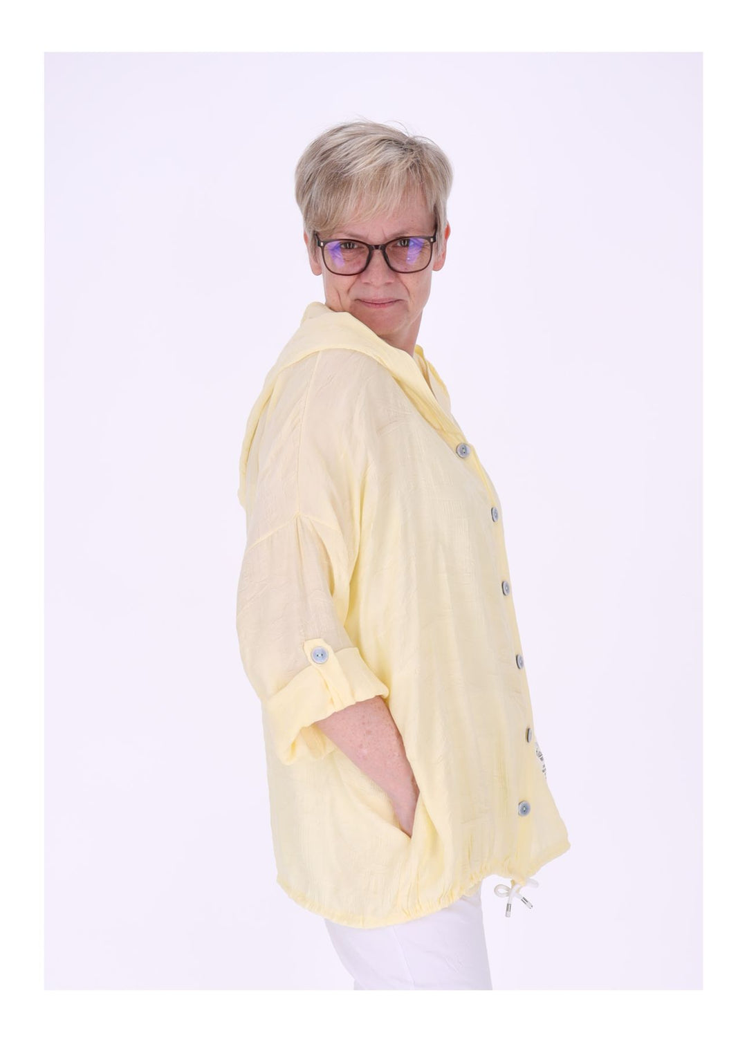 Splash of Color Bluse mit Kapuze