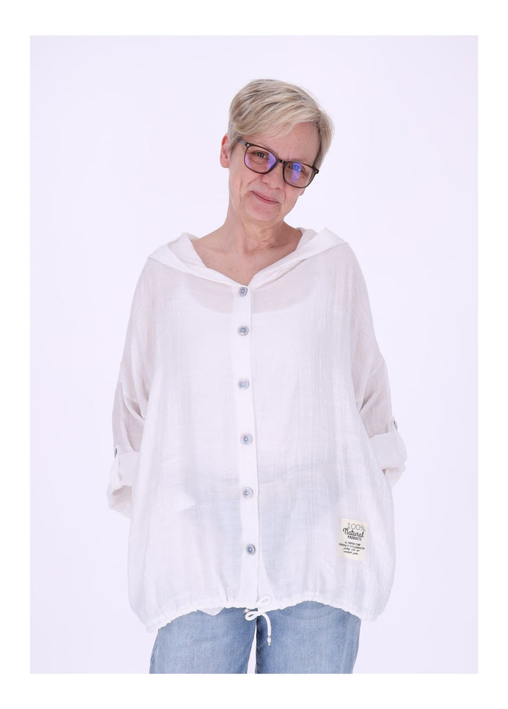 Splash of Color Bluse mit Kapuze