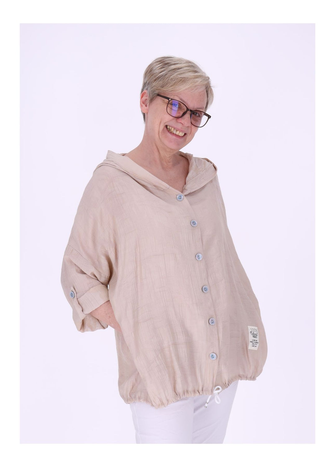 Splash of Color Bluse mit Kapuze