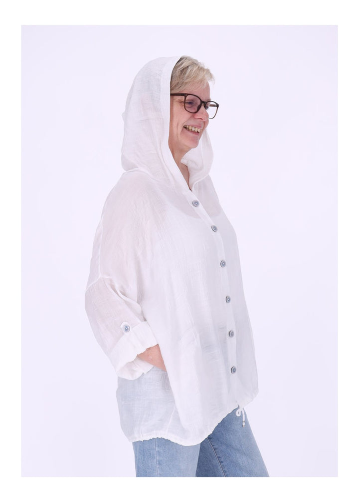 Splash of Color Bluse mit Kapuze