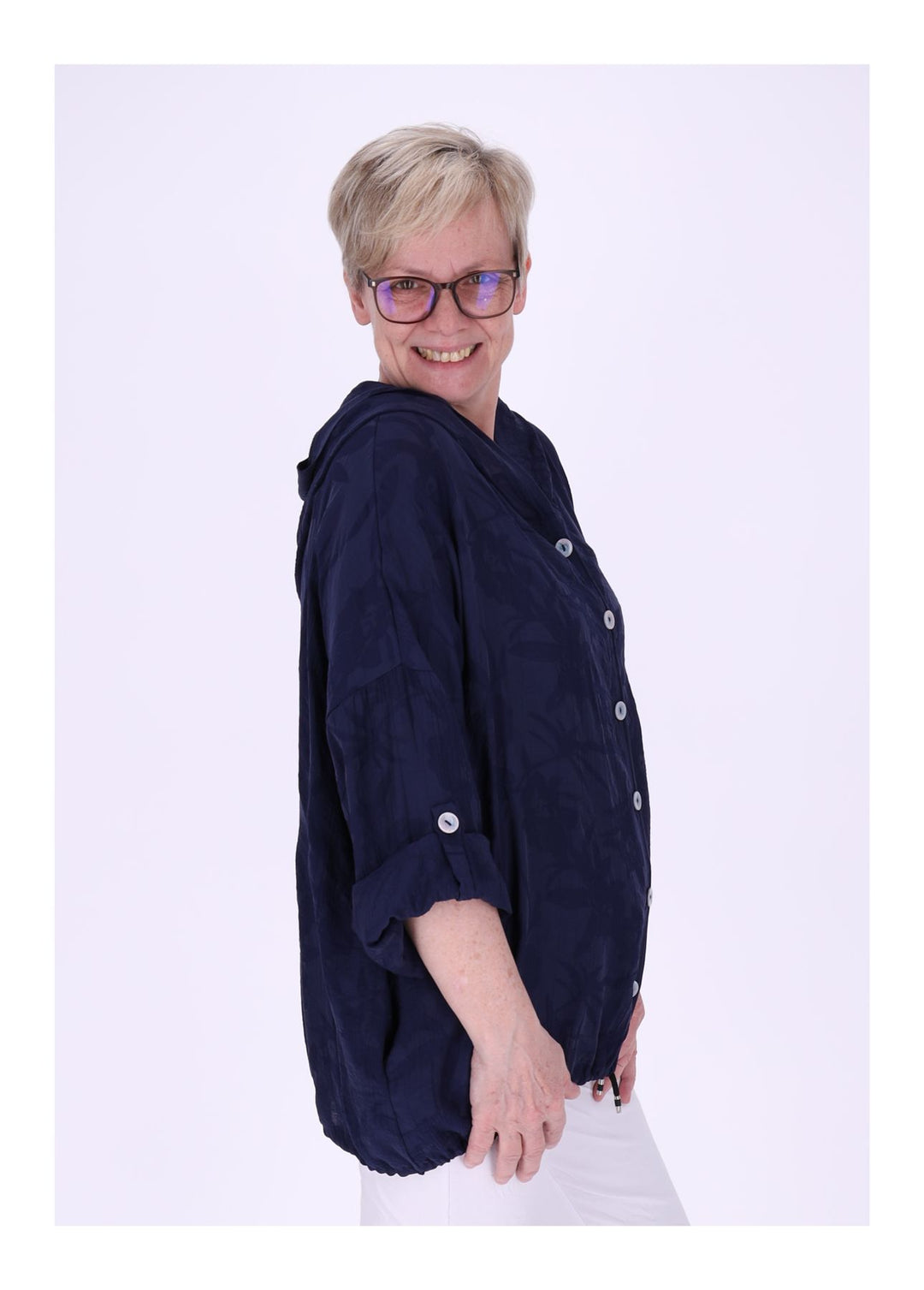 Splash of Color Bluse mit Kapuze