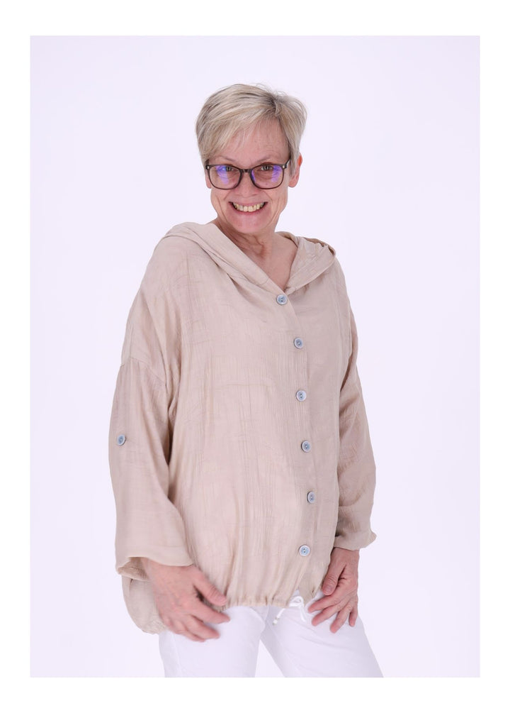 Splash of Color Bluse mit Kapuze