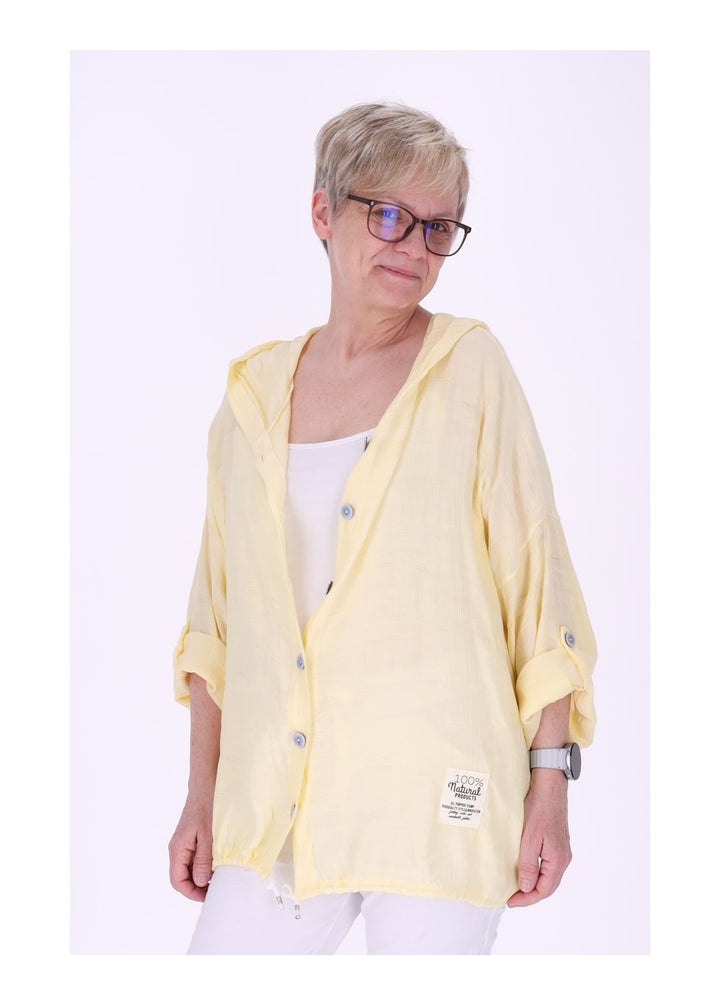 Splash of Color Bluse mit Kapuze