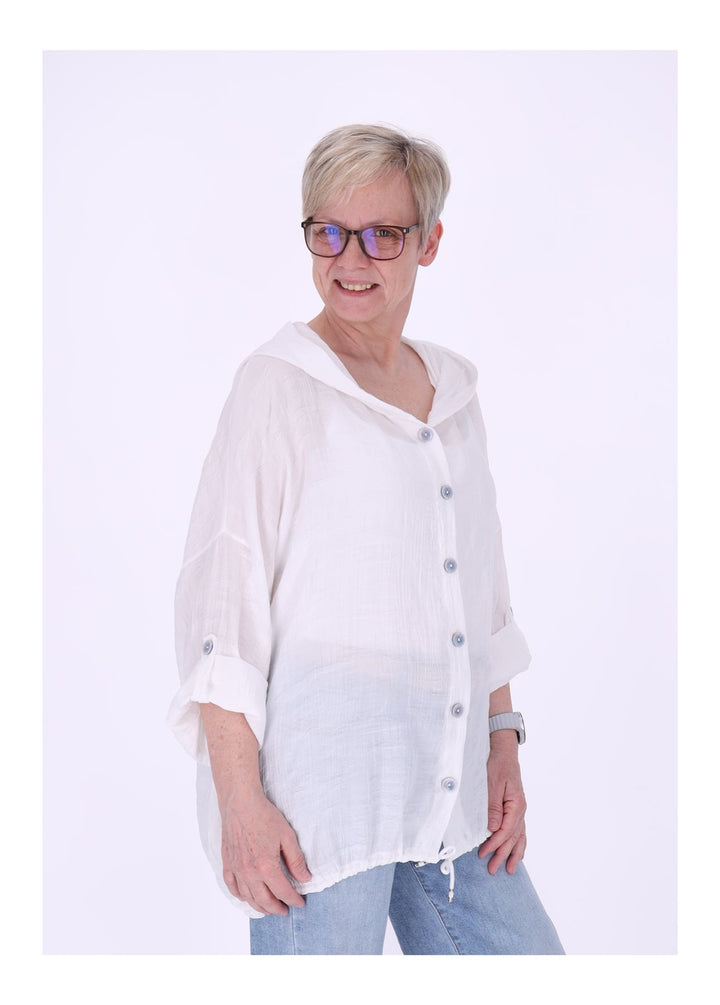 Splash of Color Bluse mit Kapuze
