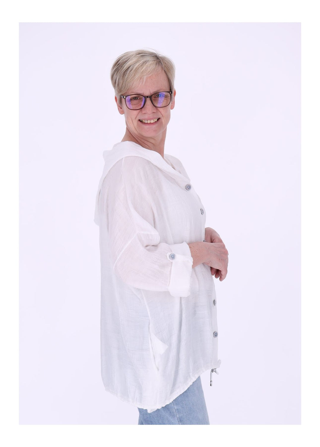 Splash of Color Bluse mit Kapuze