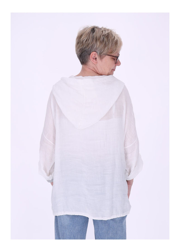 Splash of Color Bluse mit Kapuze