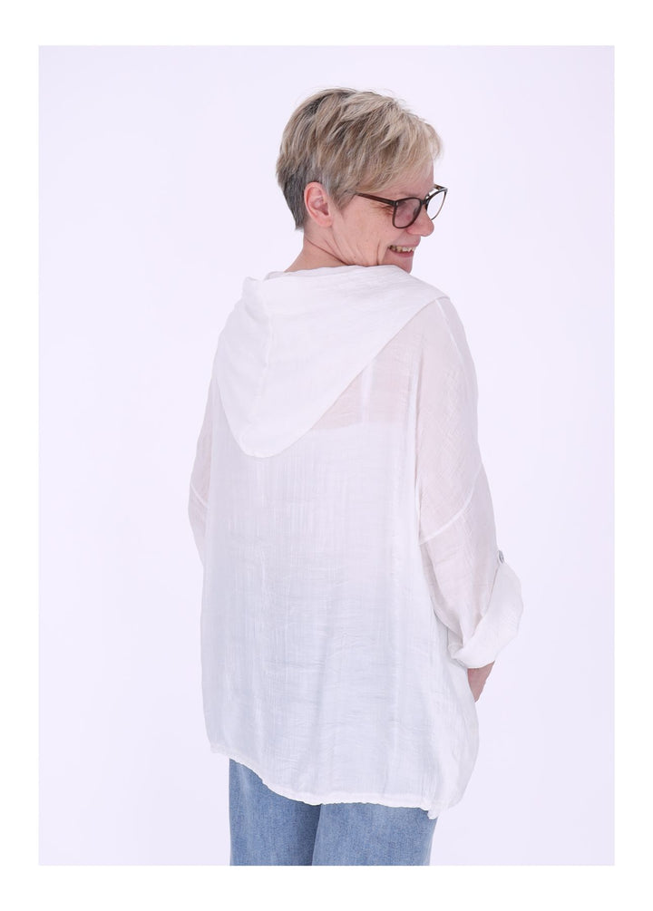 Splash of Color Bluse mit Kapuze