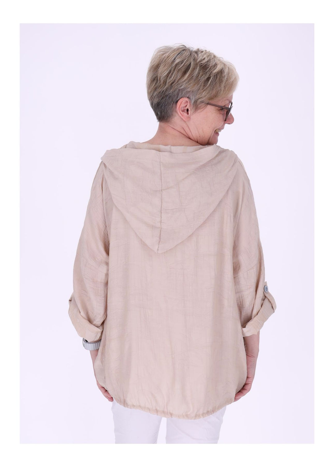 Splash of Color Bluse mit Kapuze