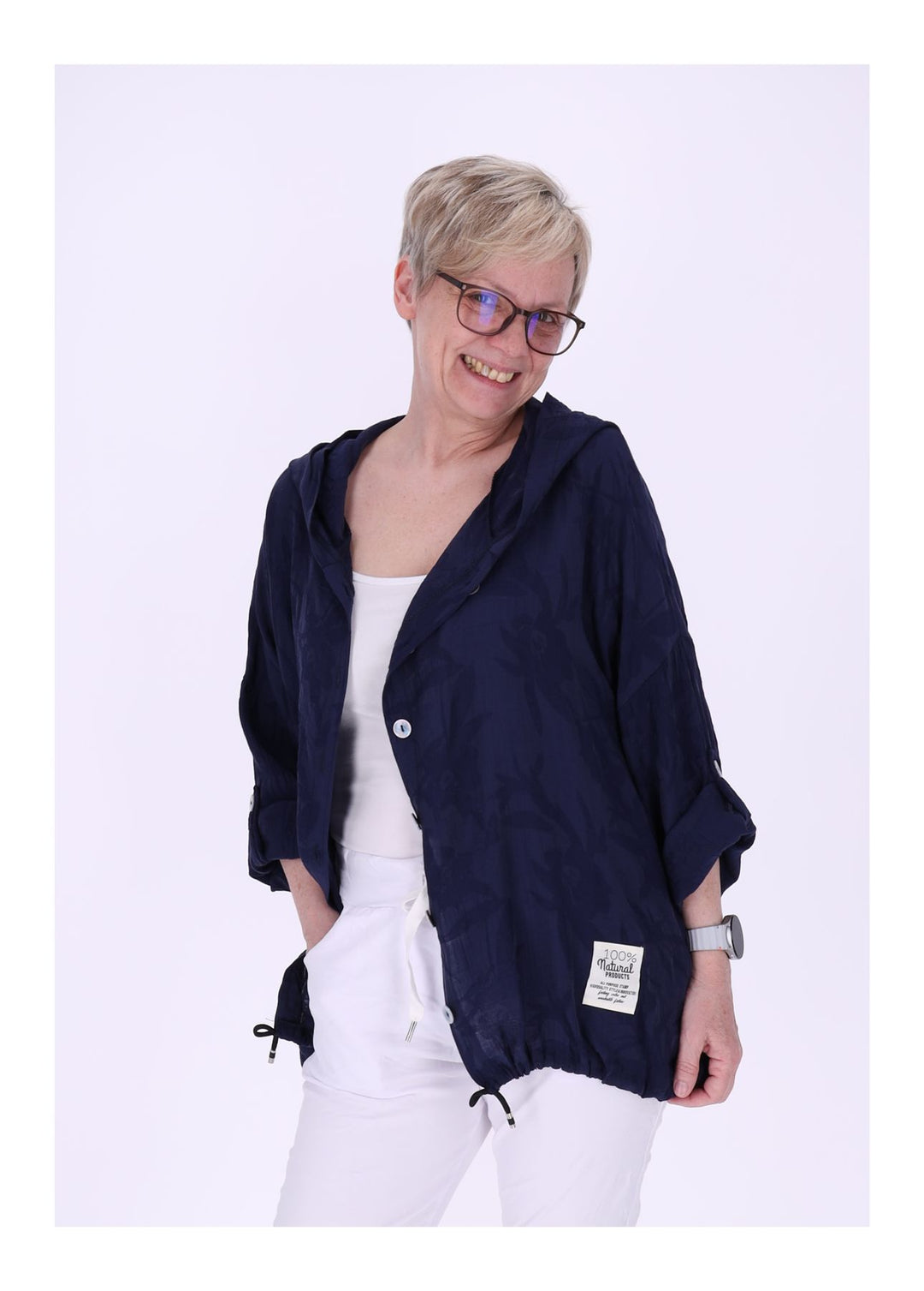 Splash of Color Bluse mit Kapuze