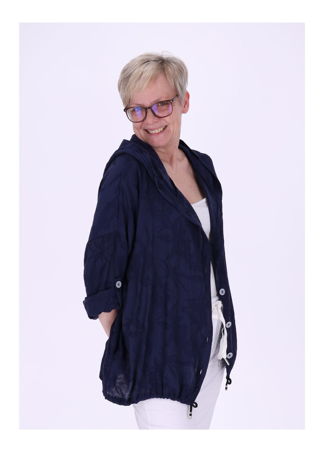 Splash of Color Bluse mit Kapuze