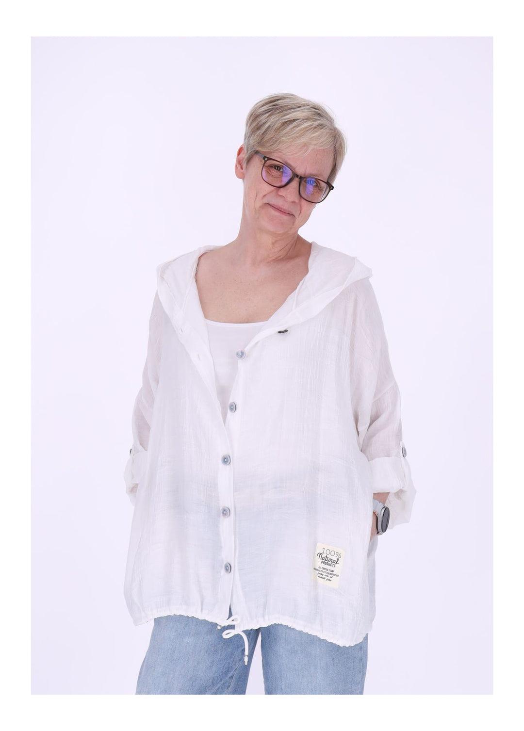 Splash of Color Bluse mit Kapuze